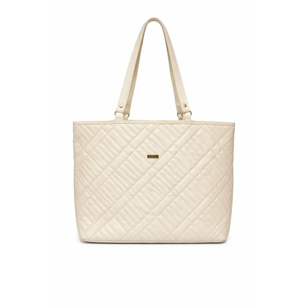 Vintage 1980s Gitano Accessories Off White Quilted Vegan Leather Shoulder Bag To